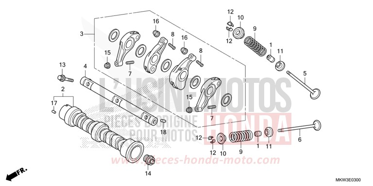 ARBRE A CAMES/SOUPAPE von NC750X DCT MAT BALLISTIC BLACK METALLIC (NHA86) von 2021